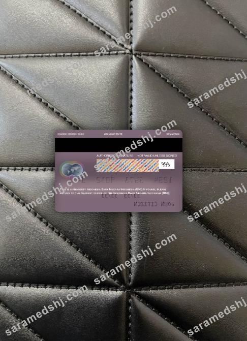 Indonesia bank Negara indonesia (BNI) mastercard photolook back